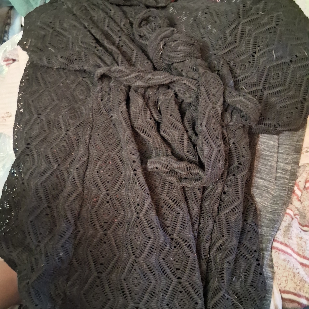 Black Lace Knit Shawl